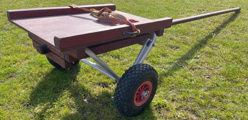 kayak cart with cradle and long boom